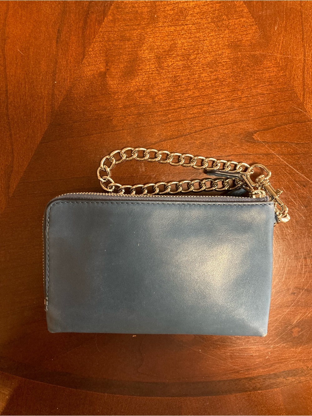 Coach Double L-Zip Teal Blue Full-Grain Leather Wristlet - Picture 7 of 16